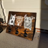 Large Rustic Wooden Leash Hook Pet Portrait