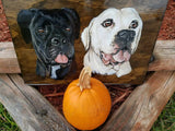 Large Rustic Wooden Leash Hook Pet Portrait