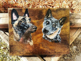 Large Rustic Wooden Leash Hook Pet Portrait