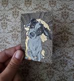 Mini Gold Leaf Pets Pet Portrait - Pet Painting - Gold Foil - New Animal 2.5x3.5
