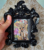 Mini Gold Leaf Pets Pet Portrait - Pet Painting - Gold Foil - New Animal 2.5x3.5